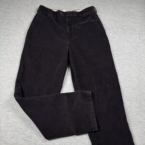 Savane Pants Mens 33x32 Black Select Edition Corduroy Straight Leg Flat Front